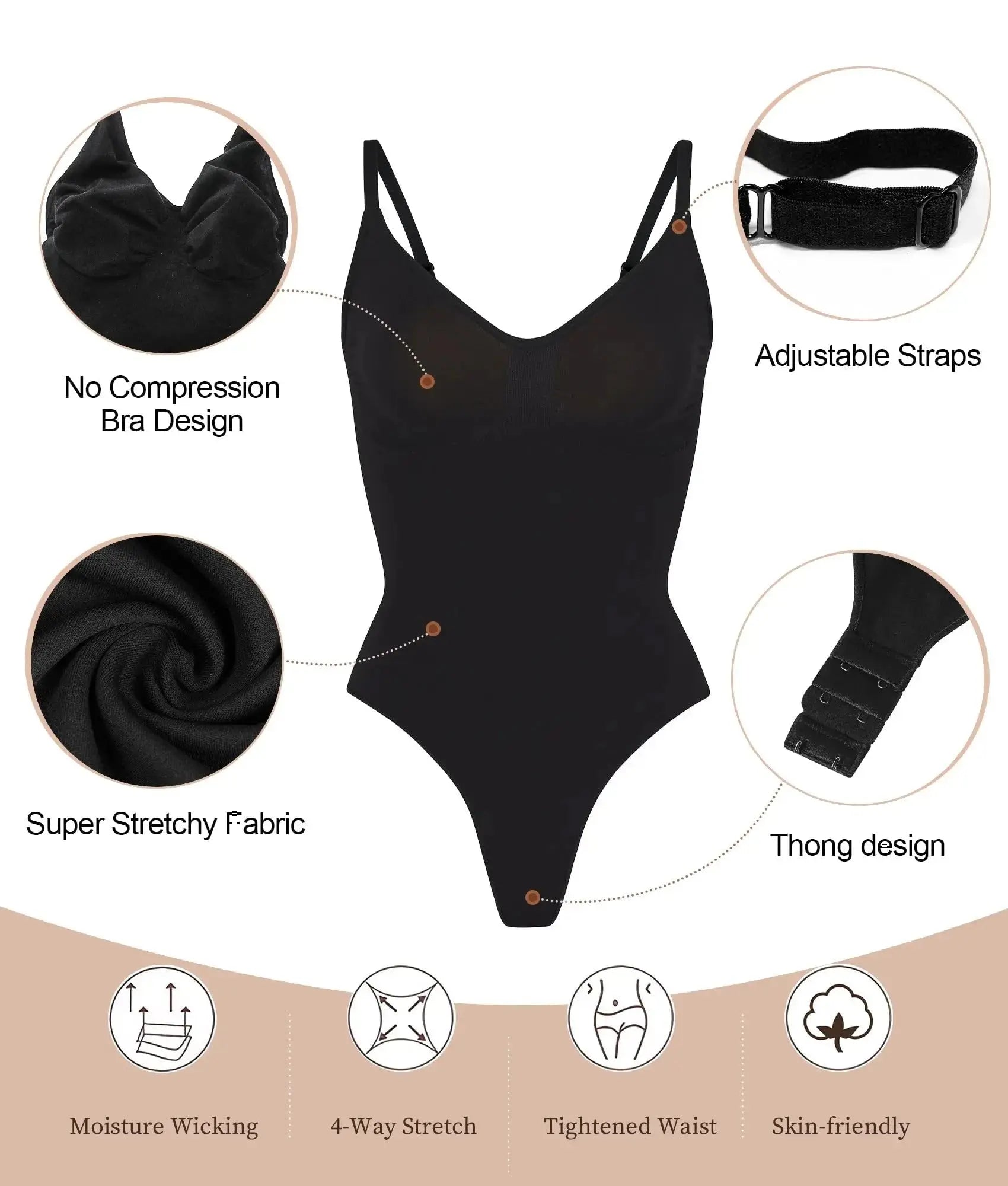 Bodysuit Sculptant Snatched - Redéfinissez Votre Silhouette